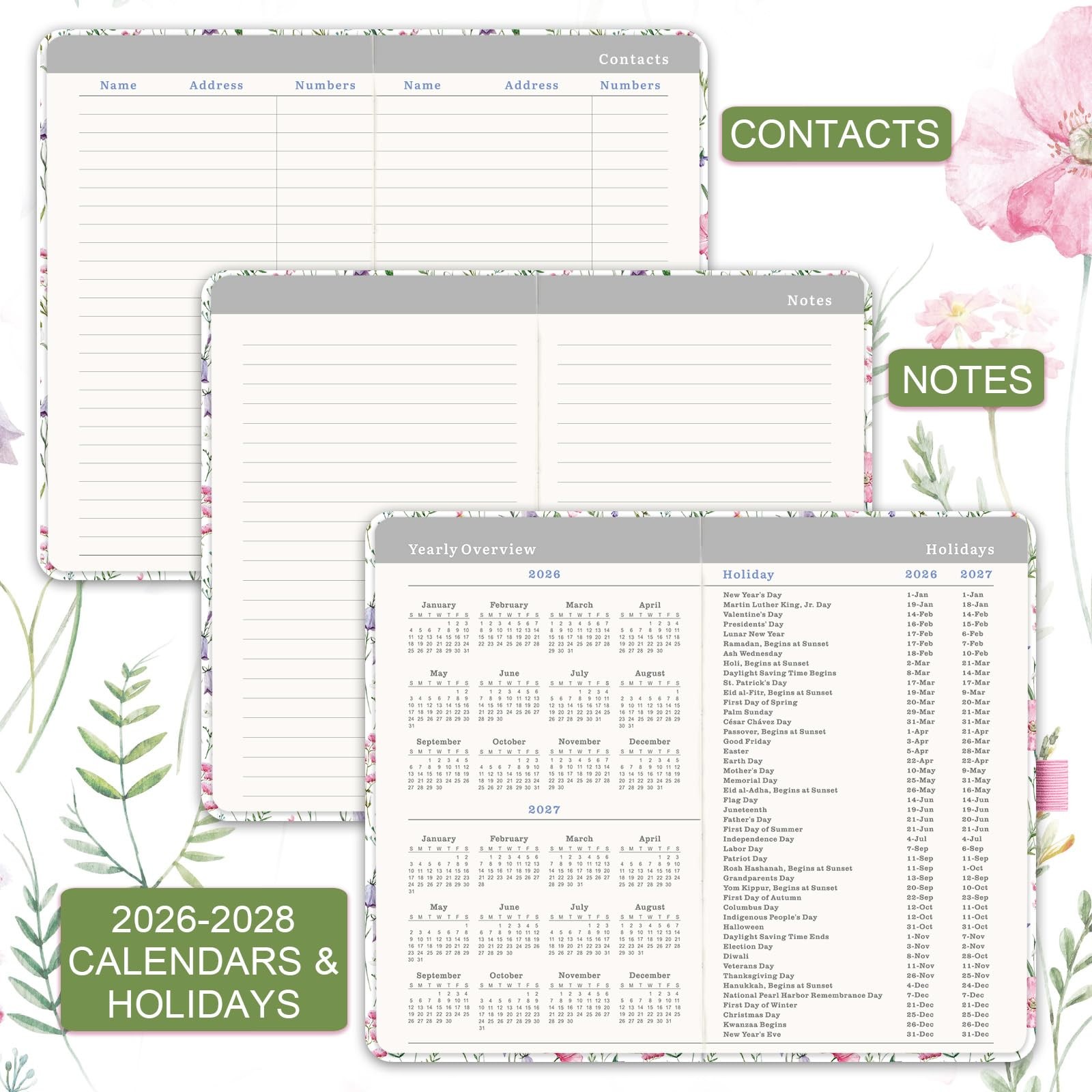Pocket Calendar 20262029 3 Year Monthly Planner 20262029, July 2026 June 20…