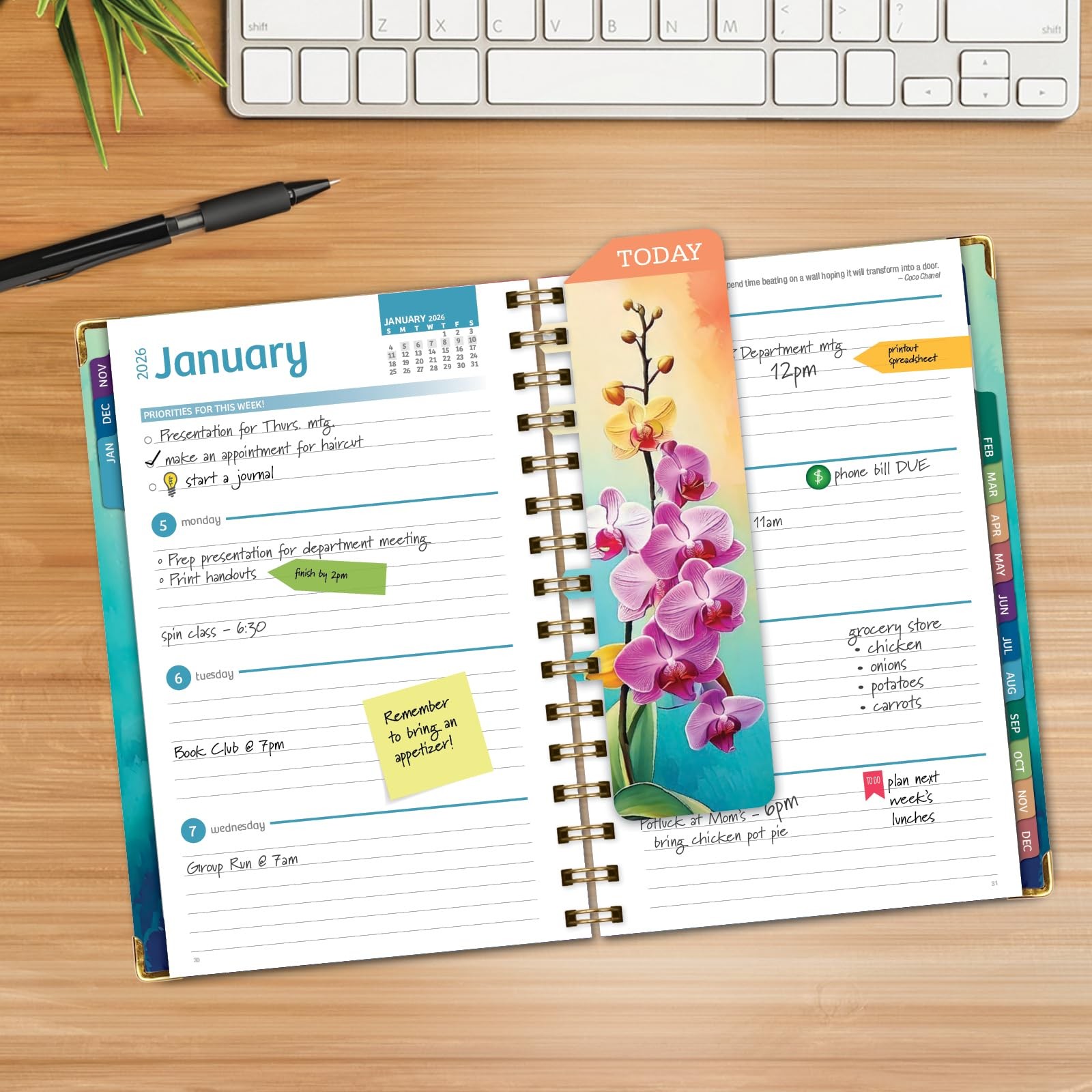 HARDCOVER 2026 Planner, 5.5″x8″: 14 Months (November 2025 – 5.5″ x 8″, Orchid