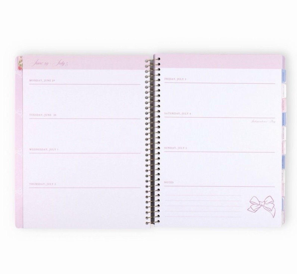 LoveShackFancy x Target – Yoobi Monthly and Weekly Planner 7″x 9″ – Coquette Bow