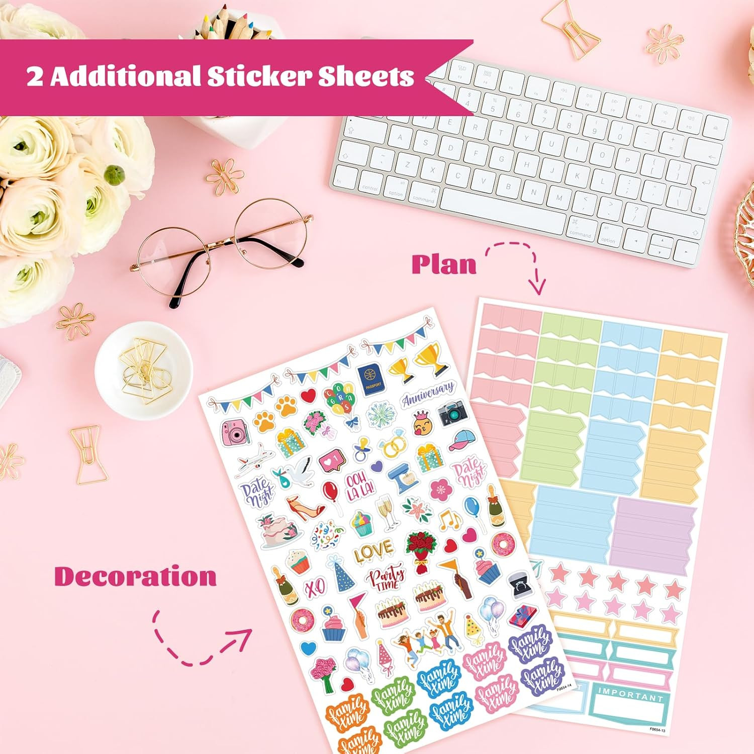Planner Stickers – 12 Monthly Celebrations Planner Stickers, Daily Planners Acc