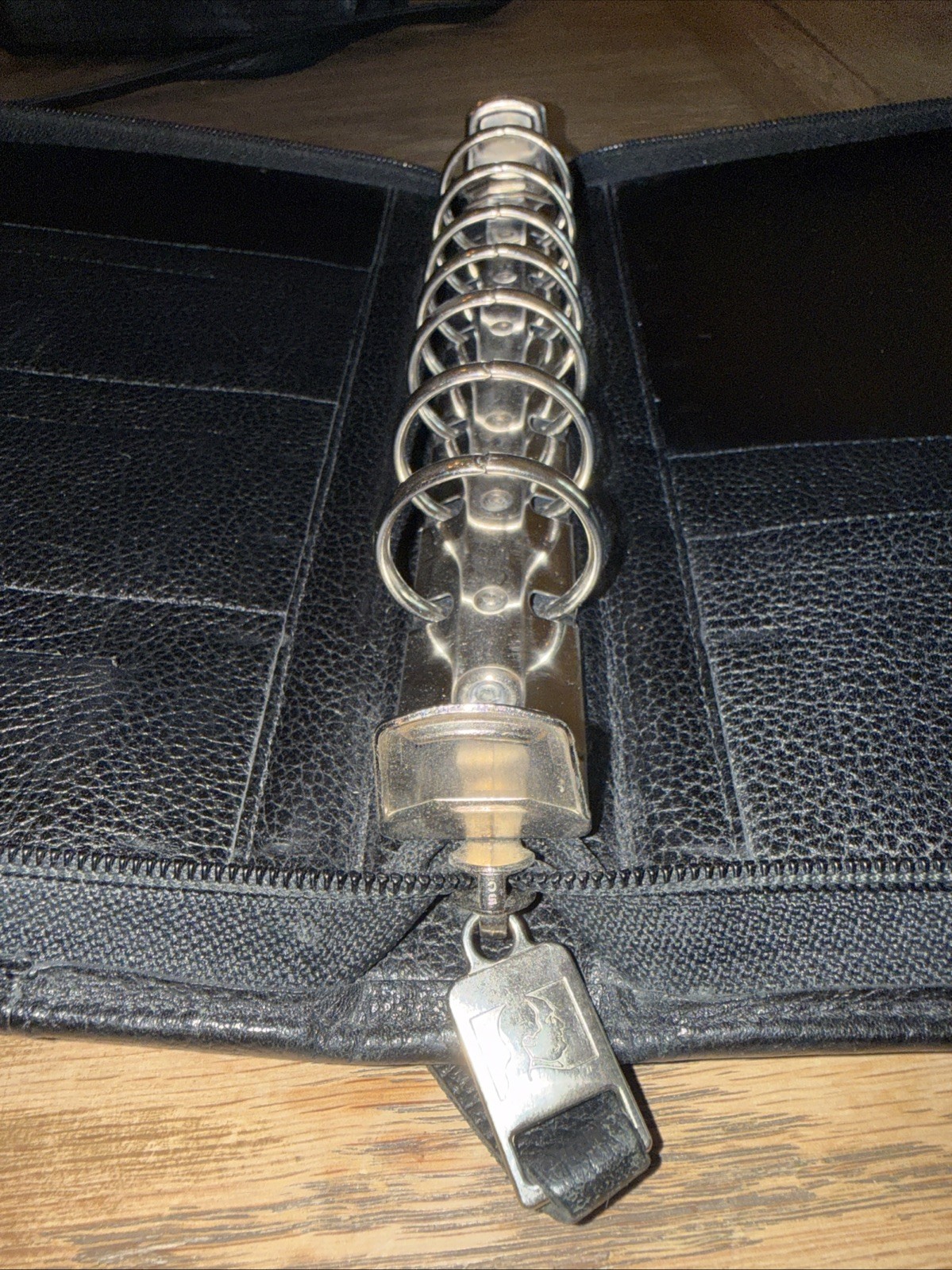 Vtg Franklin Quest Black Leather Zip Organizer Planner 7 Ring Binder