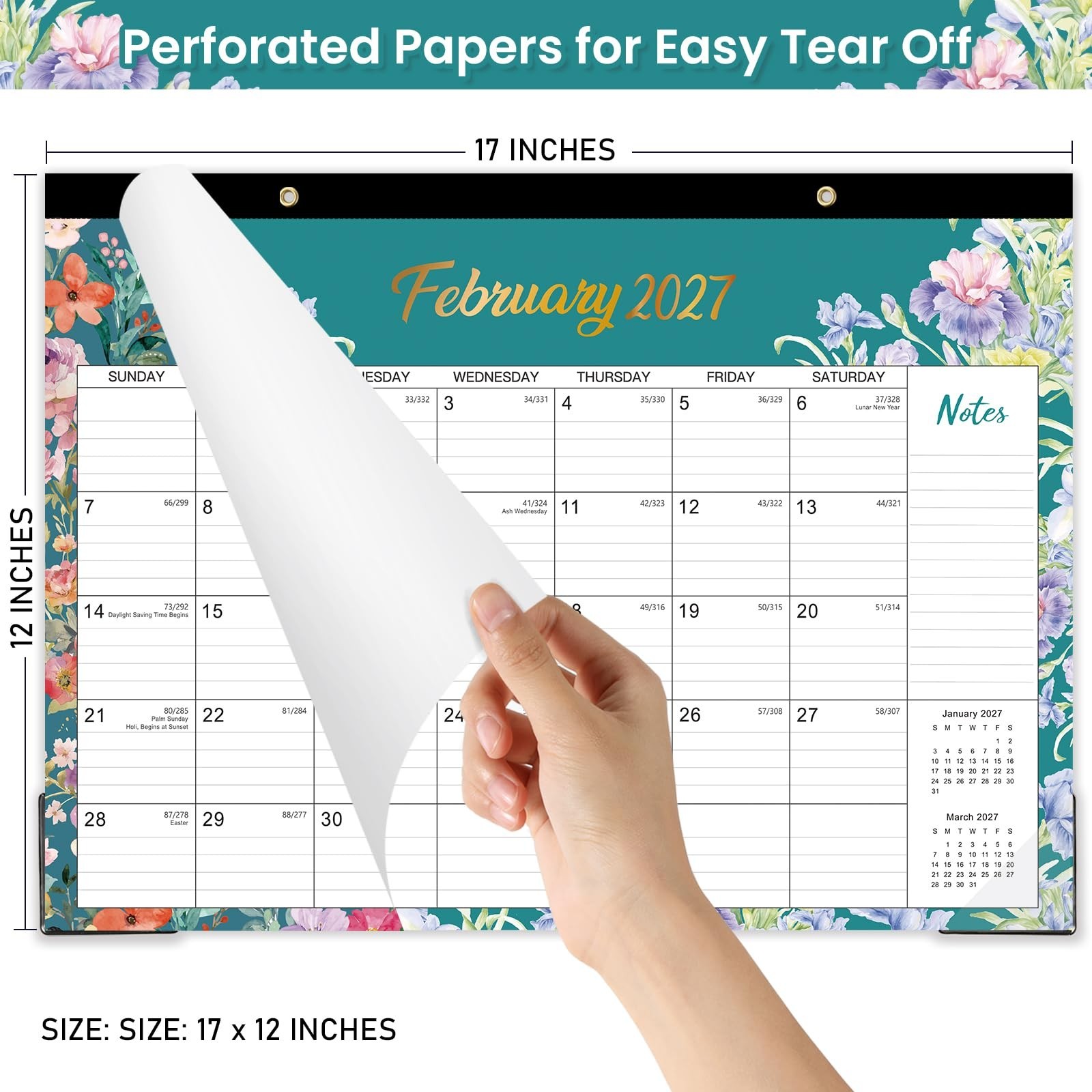 Desk Calendar 2026-2027 – JULY 2026 – DEC. 2027, 17″ x 12″, Large Desk Calend…