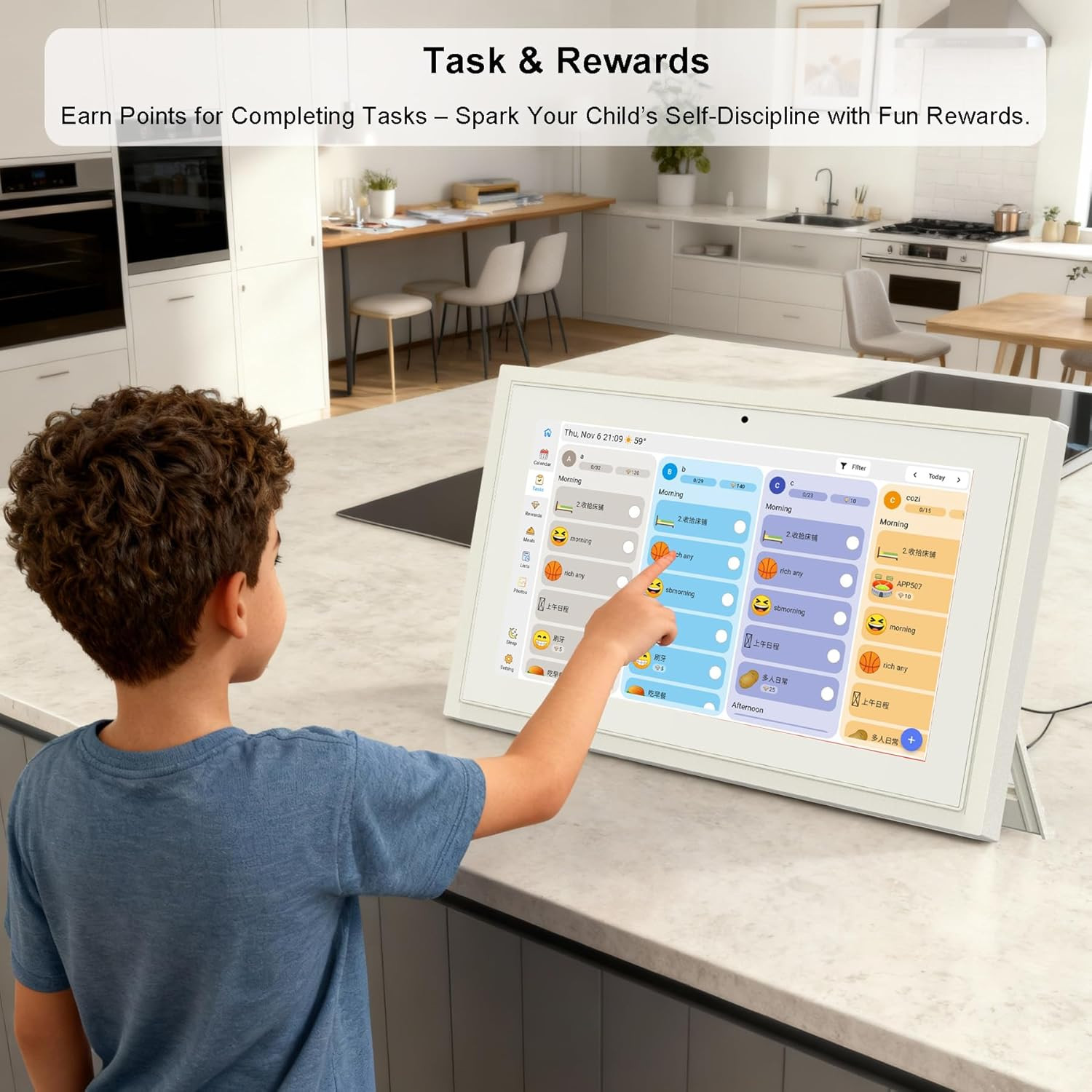 Digital Calendar 10.1 Inch Wall Planner Touch Screen Wifi Smart Electronic