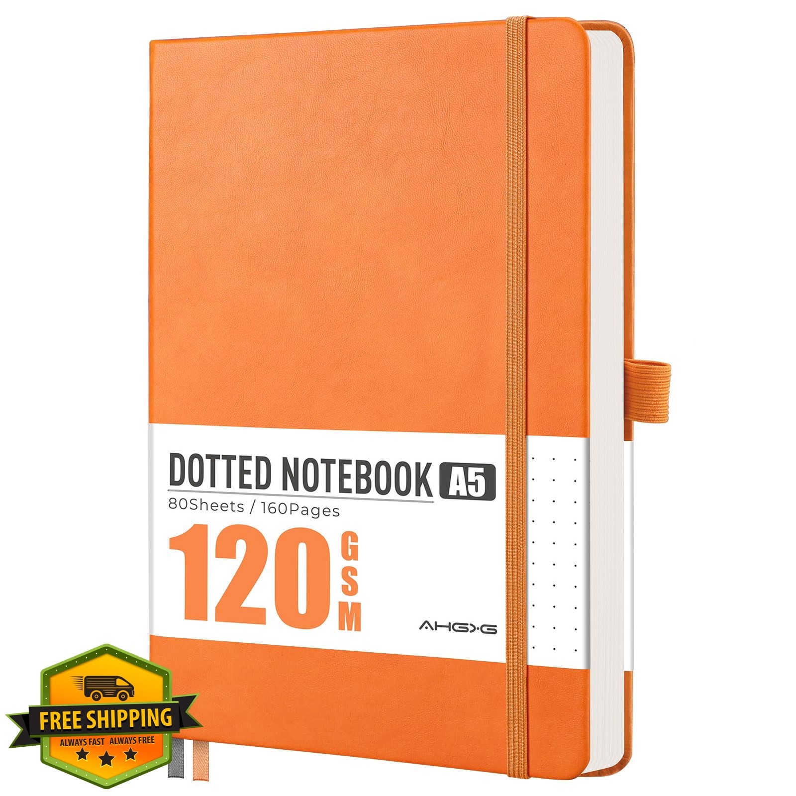 AHGXG Dotted Journal A5 Orange Hardcover