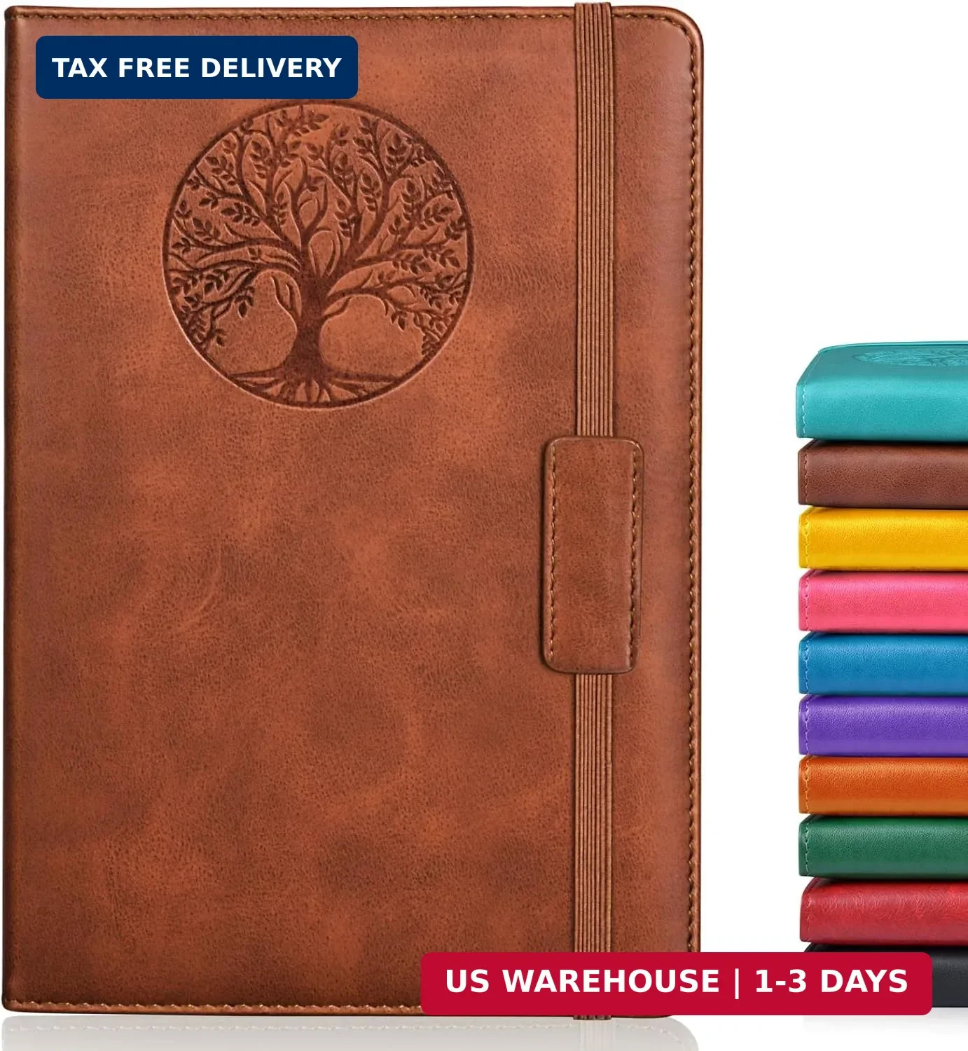 Lined Journal Notebook for Women Men,256 Thick Pages,A5 Hardcover Vintage Leathe
