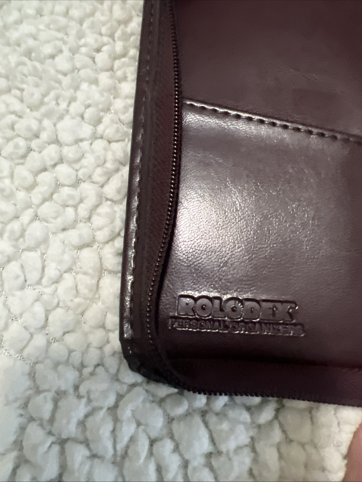 Notebook Planner Rolodex 8×10 Faux Leather 6 Ring Brown Solid 90s Zipper Case