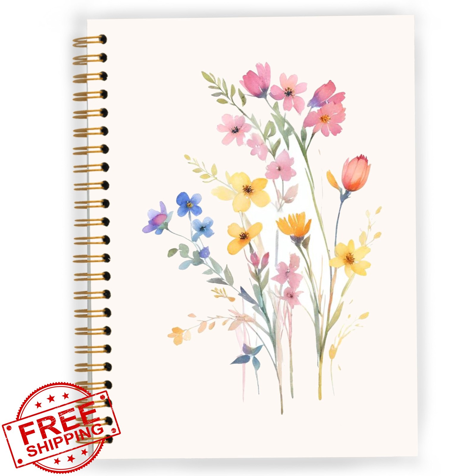 JWVK Wild Flower Botanical Notebook Hardcover Spiral 5.5×8.9