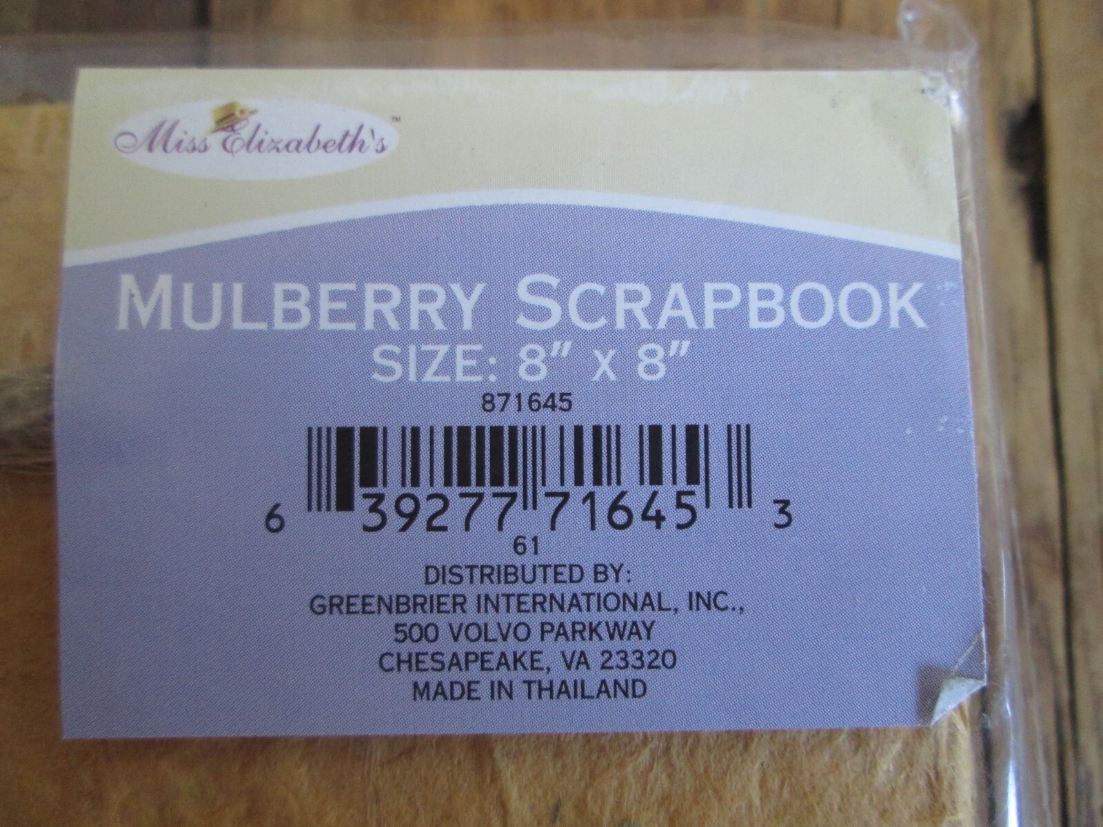 NEW Miss Elizabeth’s Mulberry Scrapbook 8×8 Recycled Paper Blank Journal Yellow