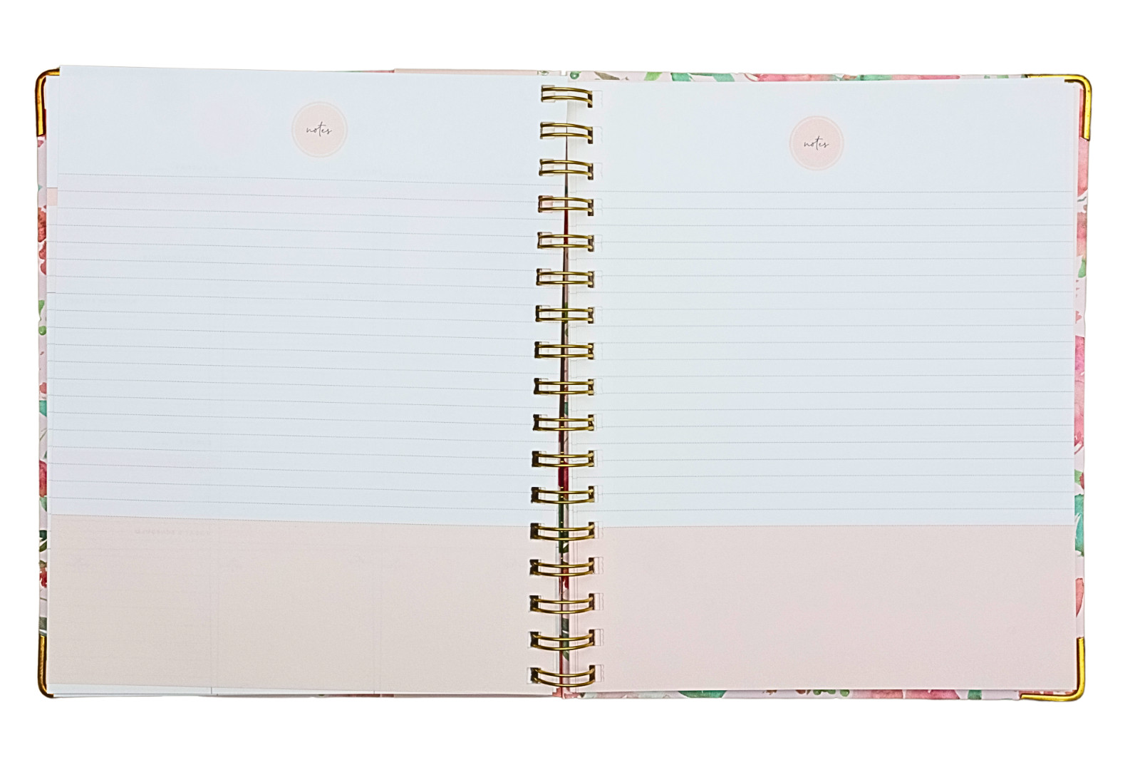 12 Months Non-Dated Weekly Monthly Planner 7.25 x 8.75 in Hard Cover Spiral Pink
