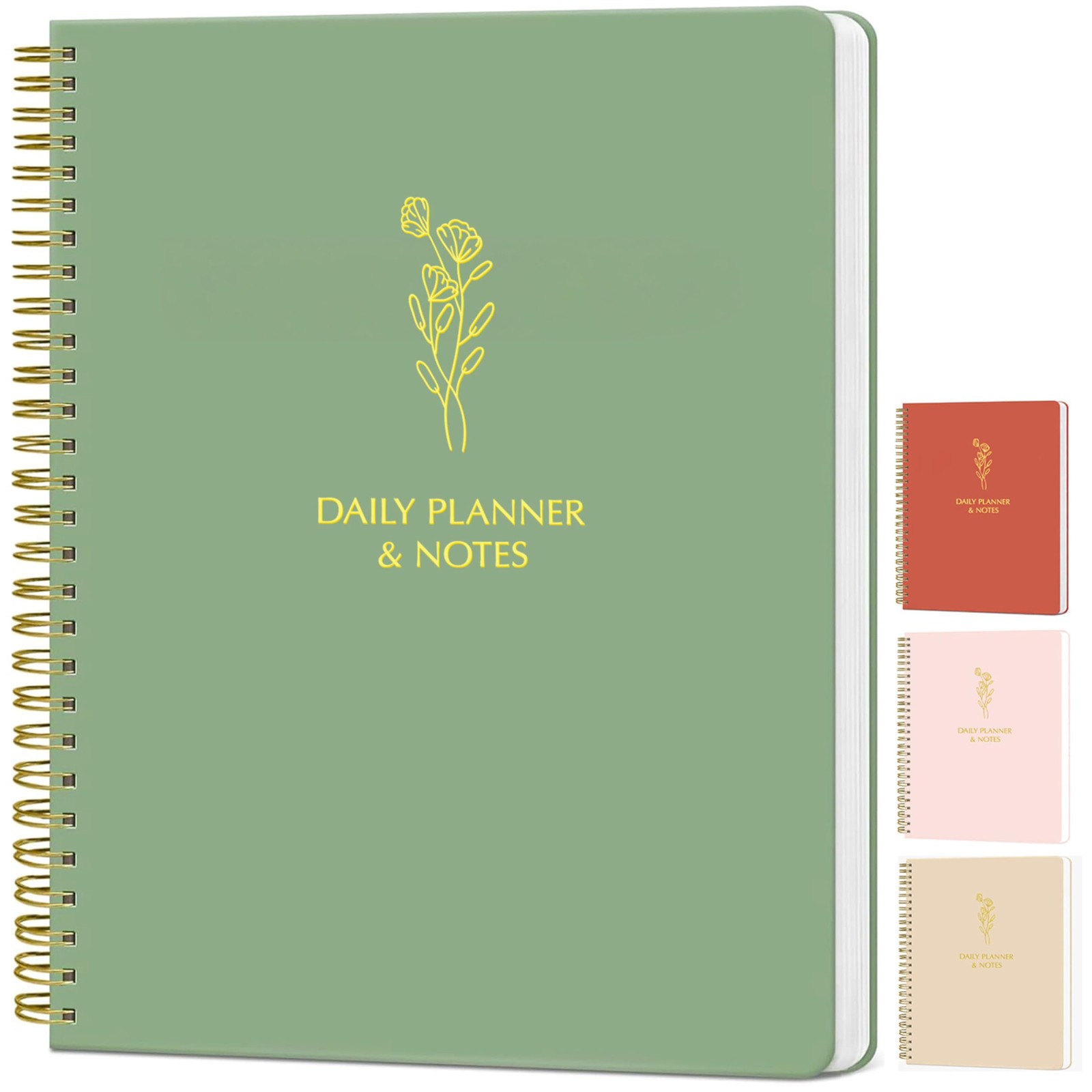 Simple Daily Planner Undated with Hourly Schedule – Planner, Sage Green
