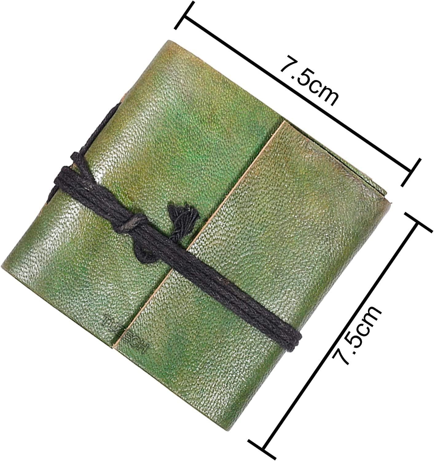 Handmade Leather Bound Mini Journal Notebook – Small Pocket Journal – Set of 5