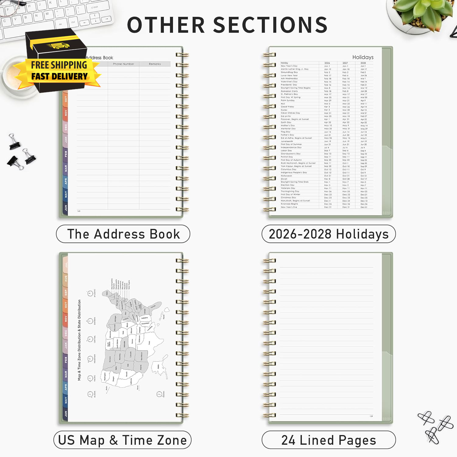 Academic Planner 2026-2027, Weekly and Monthly, July 2026 – June 2027, Medium Si