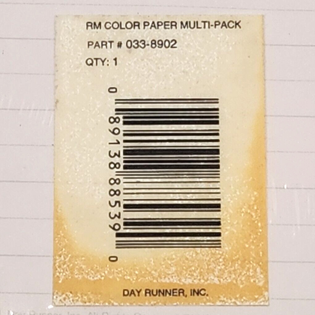 Day Runner Designer Note Paper Asst Refill Pages 033-8902 1994 New 6 Ring 3¾X6¾