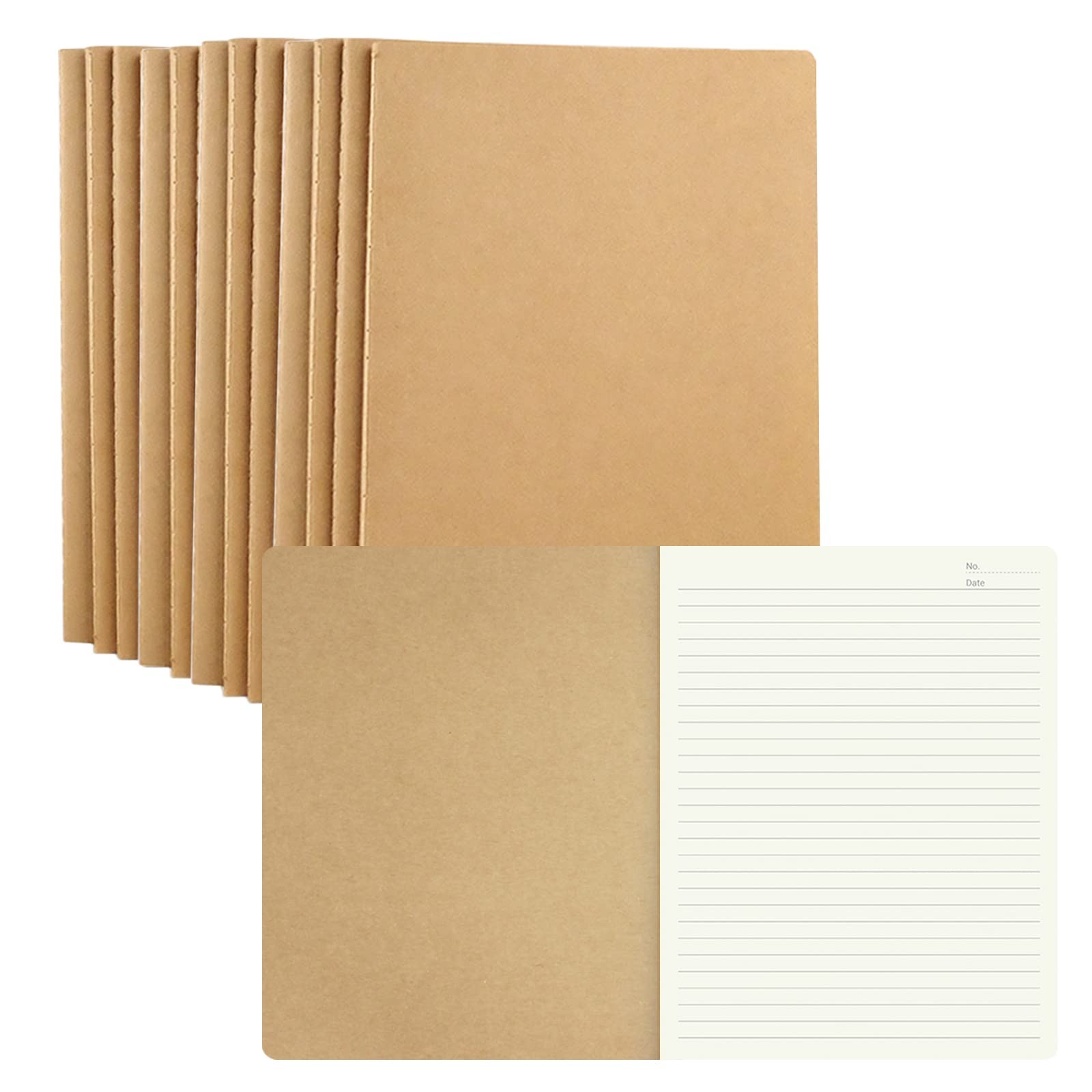 zmybcpack 12 Pack 8.5×11 inch Large Lined 8.5 x 11″(12pack line), Brown