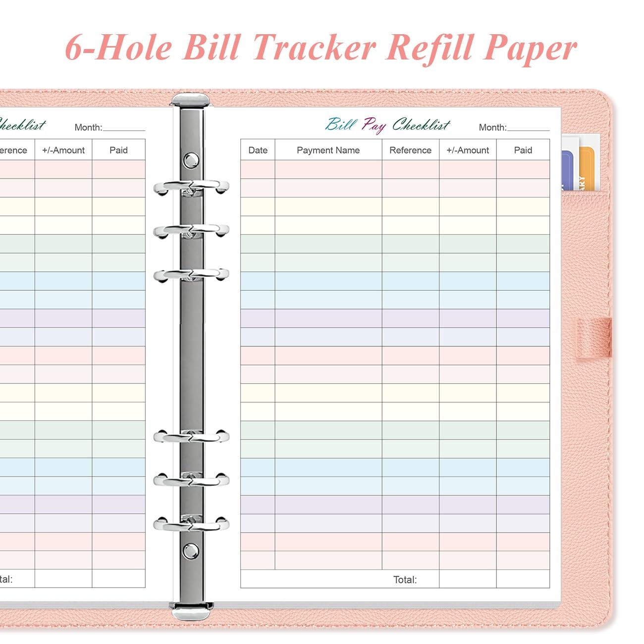 50 Sheets/100 Pages Colorful Monthly Budget Form A5 Binder 5.8×8.3 Inch