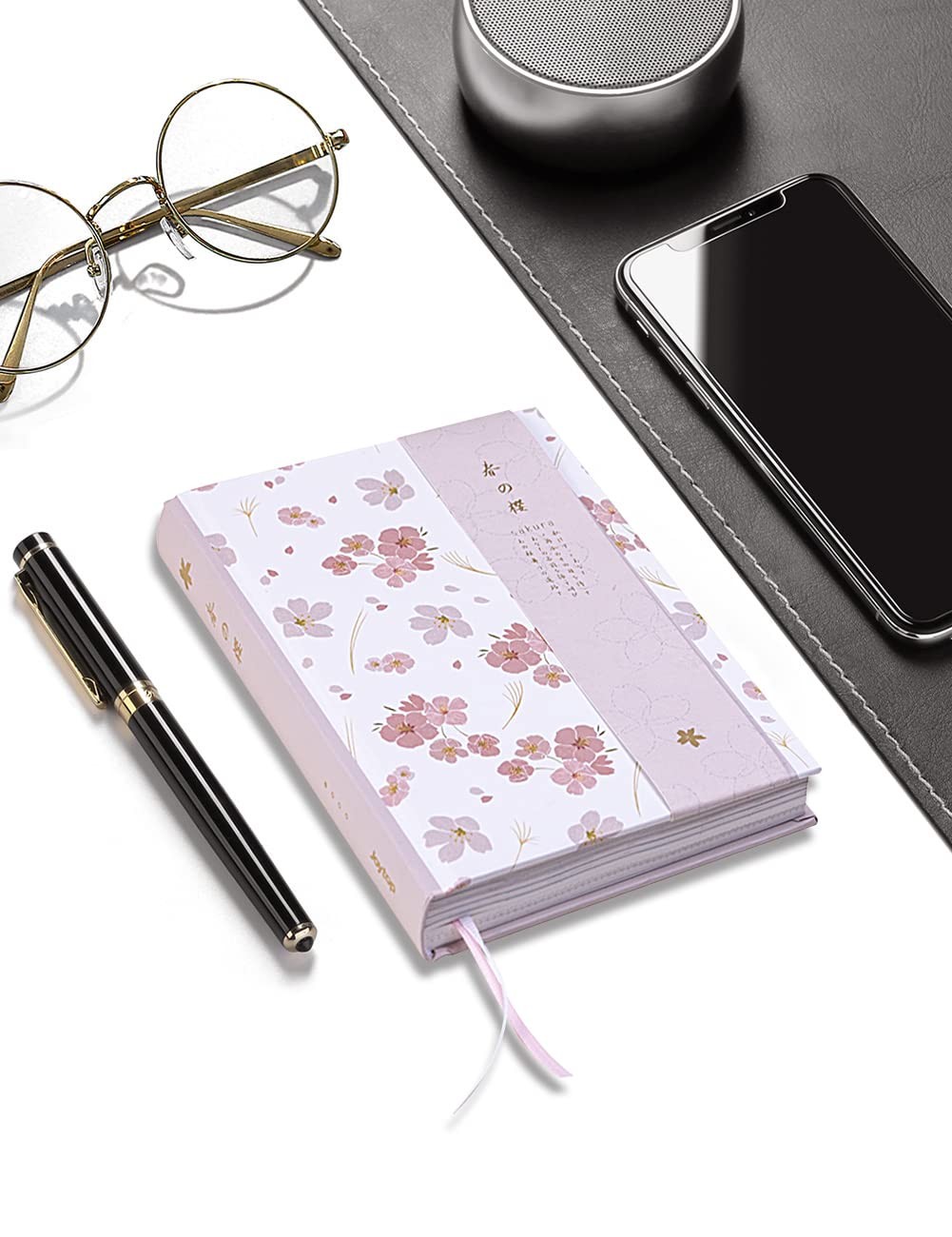 A5 Pink Hardcover Notebook Journal,Sakura Grid Diary Book Premium Paper 5.1X …