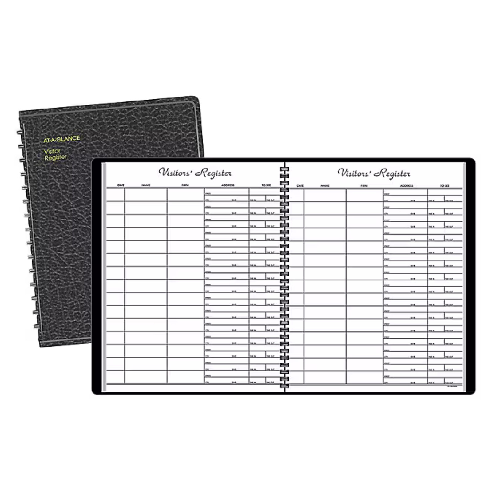 At-A-Glance Wirebound Visitor Register Book: 5-1/2 in. x 8-1/2 in. (Black)