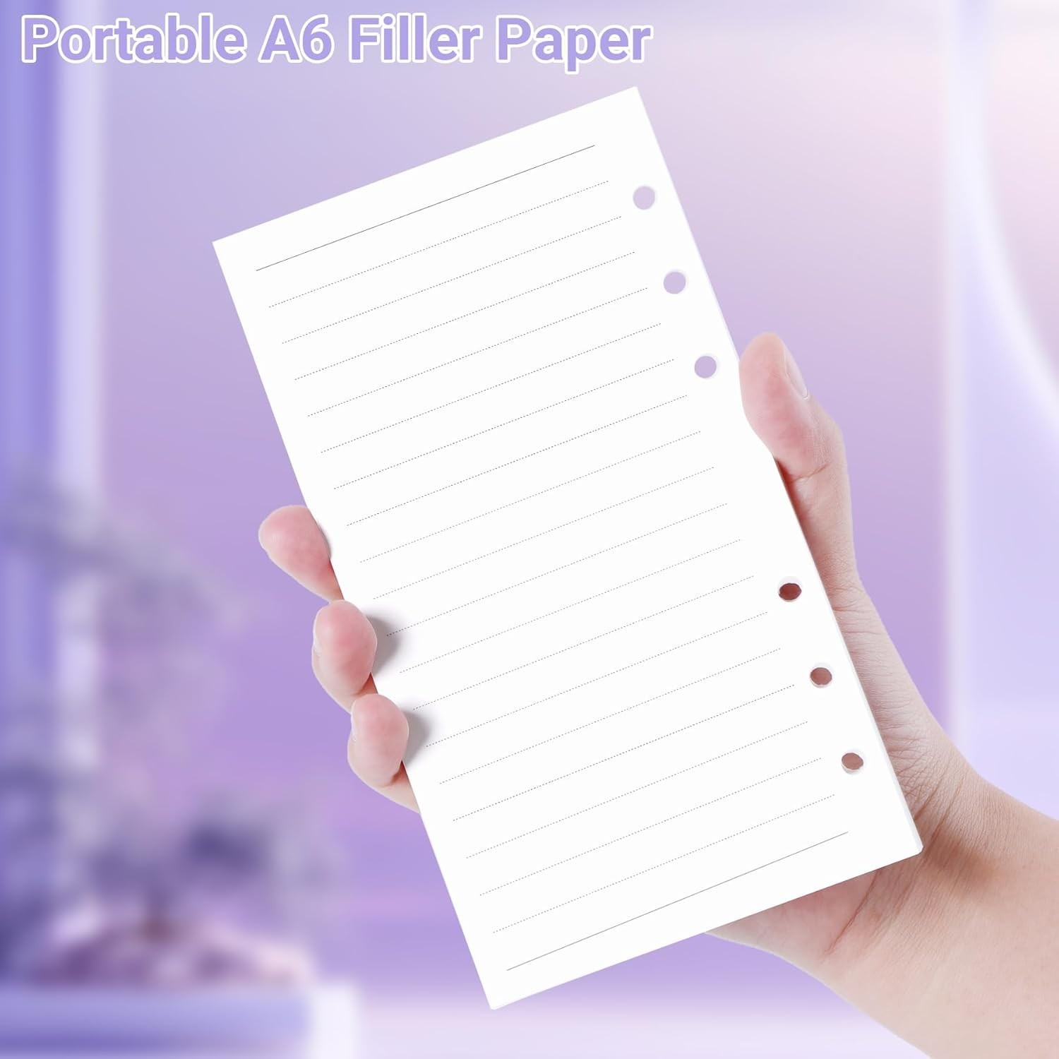 A6 Refill Paper 135 Sheets with 12 Dividers for 6-Ring Binders Notebook Journal