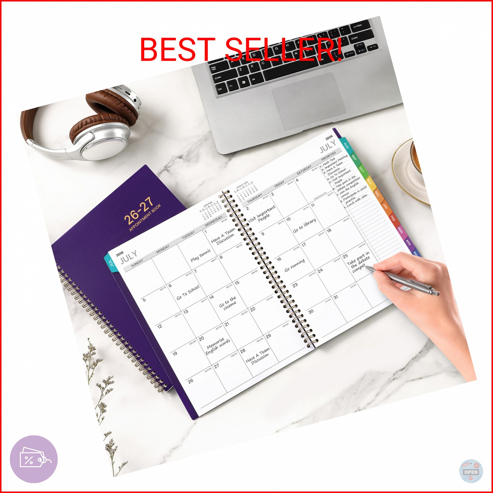 2026-2027 Appointment Book/Planner – 8.2″ x 11″, Daily Planner 2026-2027 from Ju