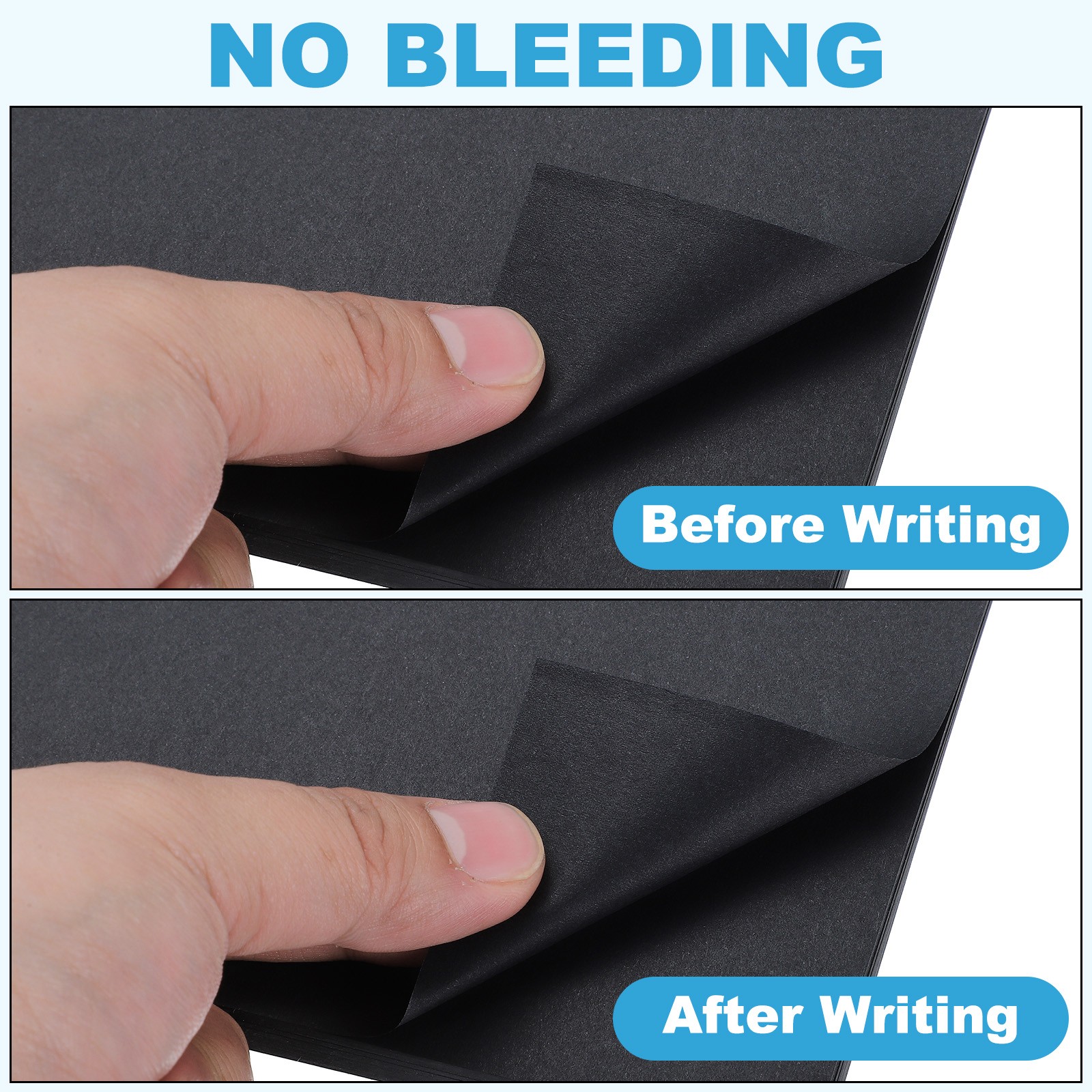 Refill Paper, Unlined Blank Kraft Paper 6 Rings for Book, 80 Sheets/160 Pages