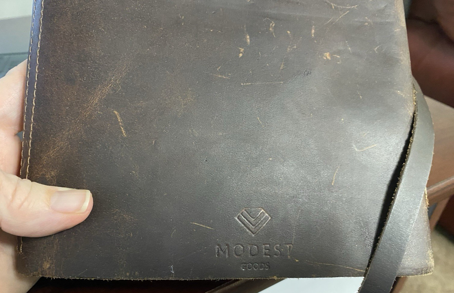 Modest Goods Leather Journal Deckle Edge Paper 200 Pages Distressed 9″x6.5″