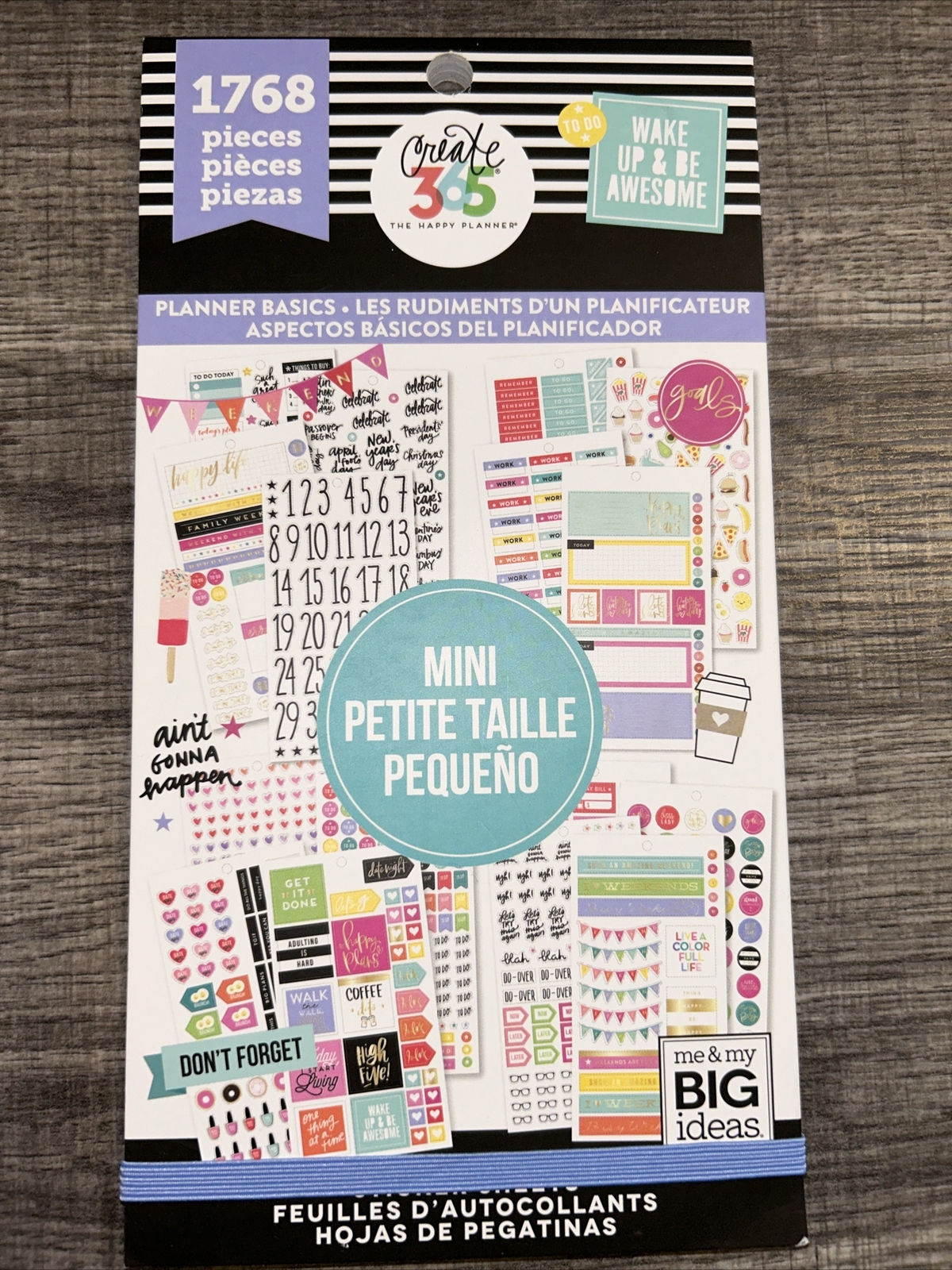 MAMBI The Happy Planner Planner Basics Mini Sticker Book 1768 Pieces Value Pack