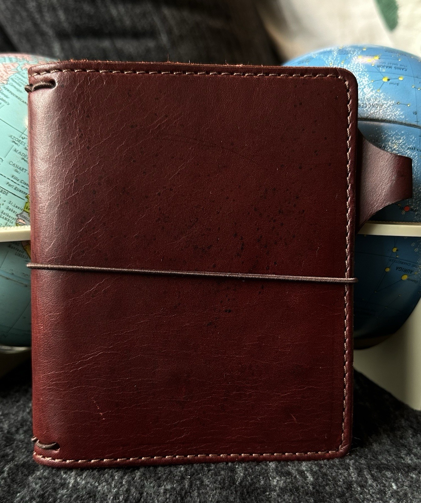 CHIC SPARROW Pocket Plus Leather Oxblood Red Travelers Notebook