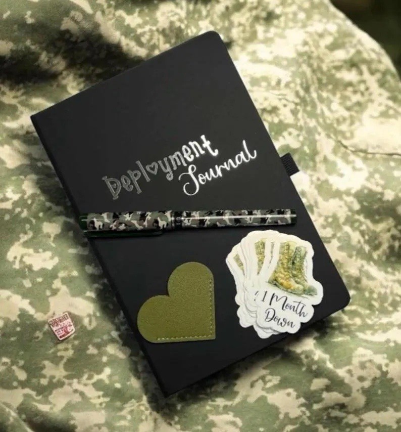 Military Deployment Journal |Camo Pen | Heart Bookmark | Wife | Girlfriend|Milso