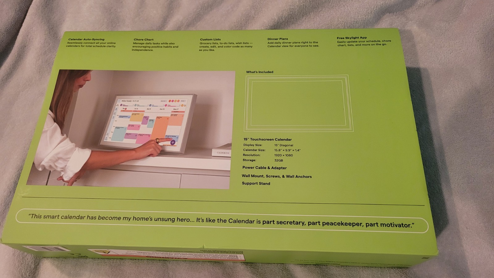 Skylight Calendar: 15-inch Wall Planner Digital Calendar Silver New, Sealed