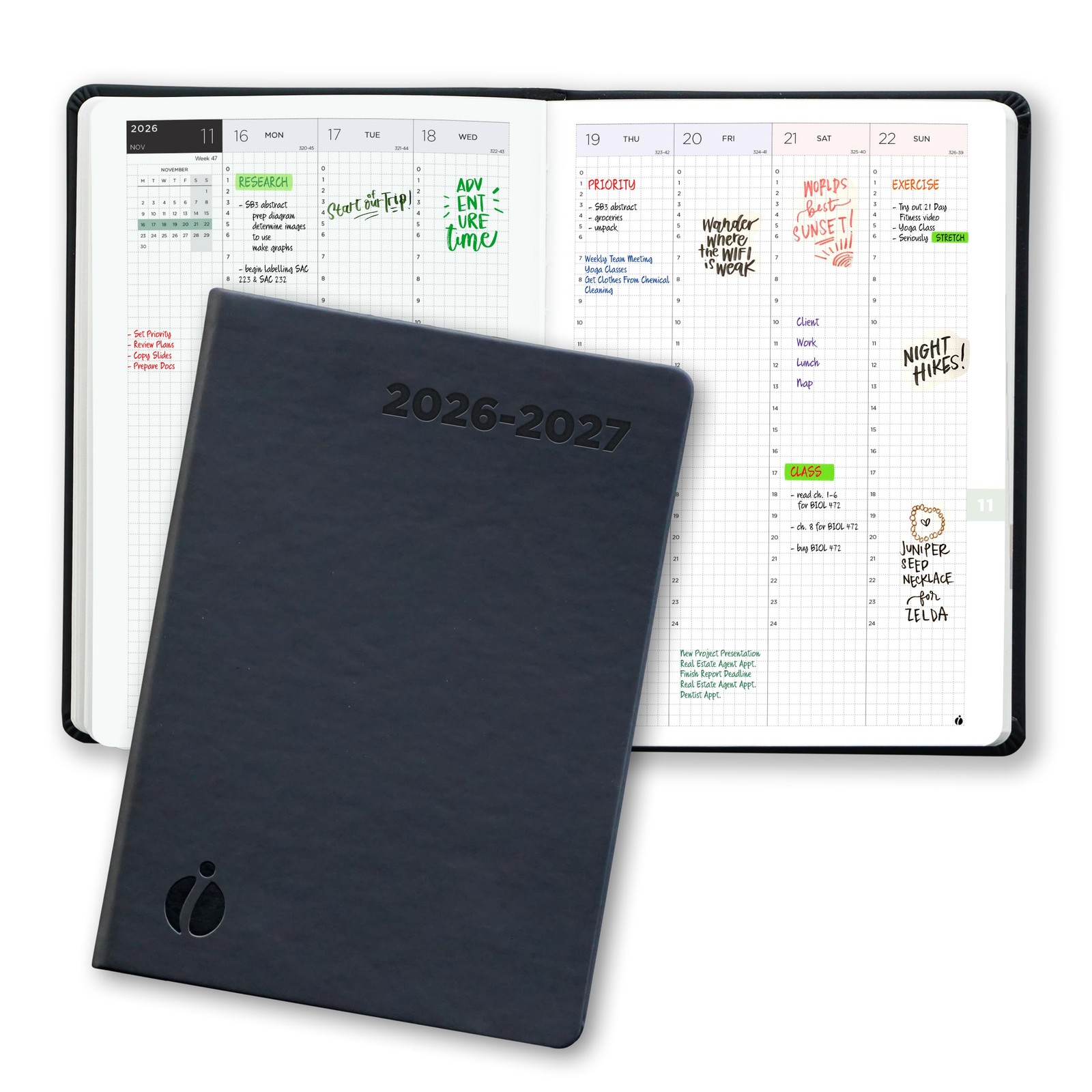 Hourly Academic Planner 2026-2027 – 24-hour Planner With Weekly & Monthly Time