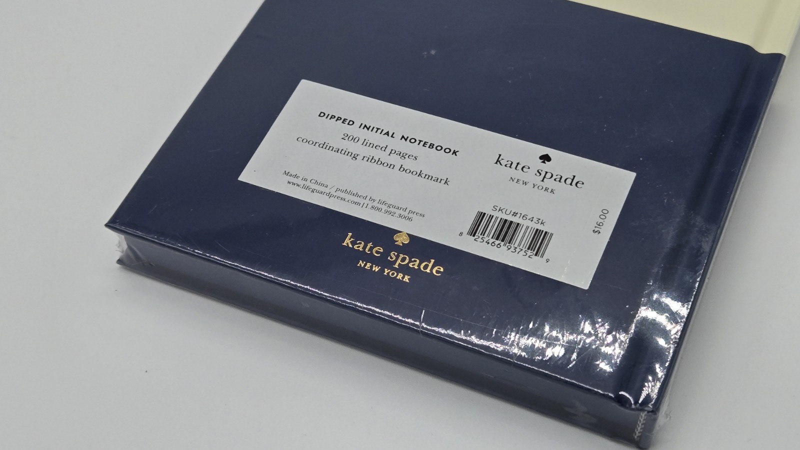 Kate Spade Gold Foil Initial K Dipped Notebook Diary Journal 200 Pages NEW