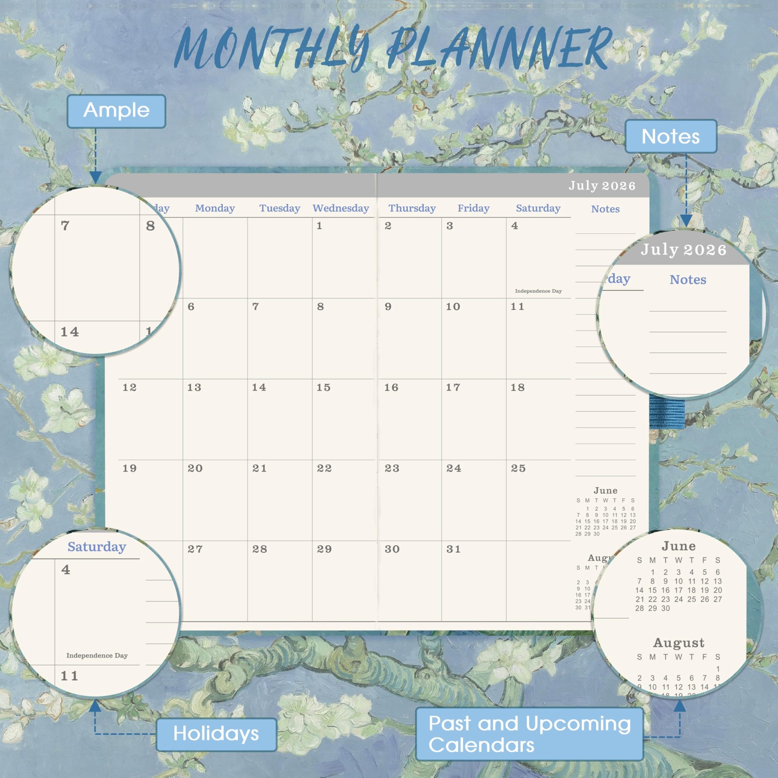 3-Year Pocket Planner 2026-2029 | Monthly Calendar, Notes Pages & Pocket