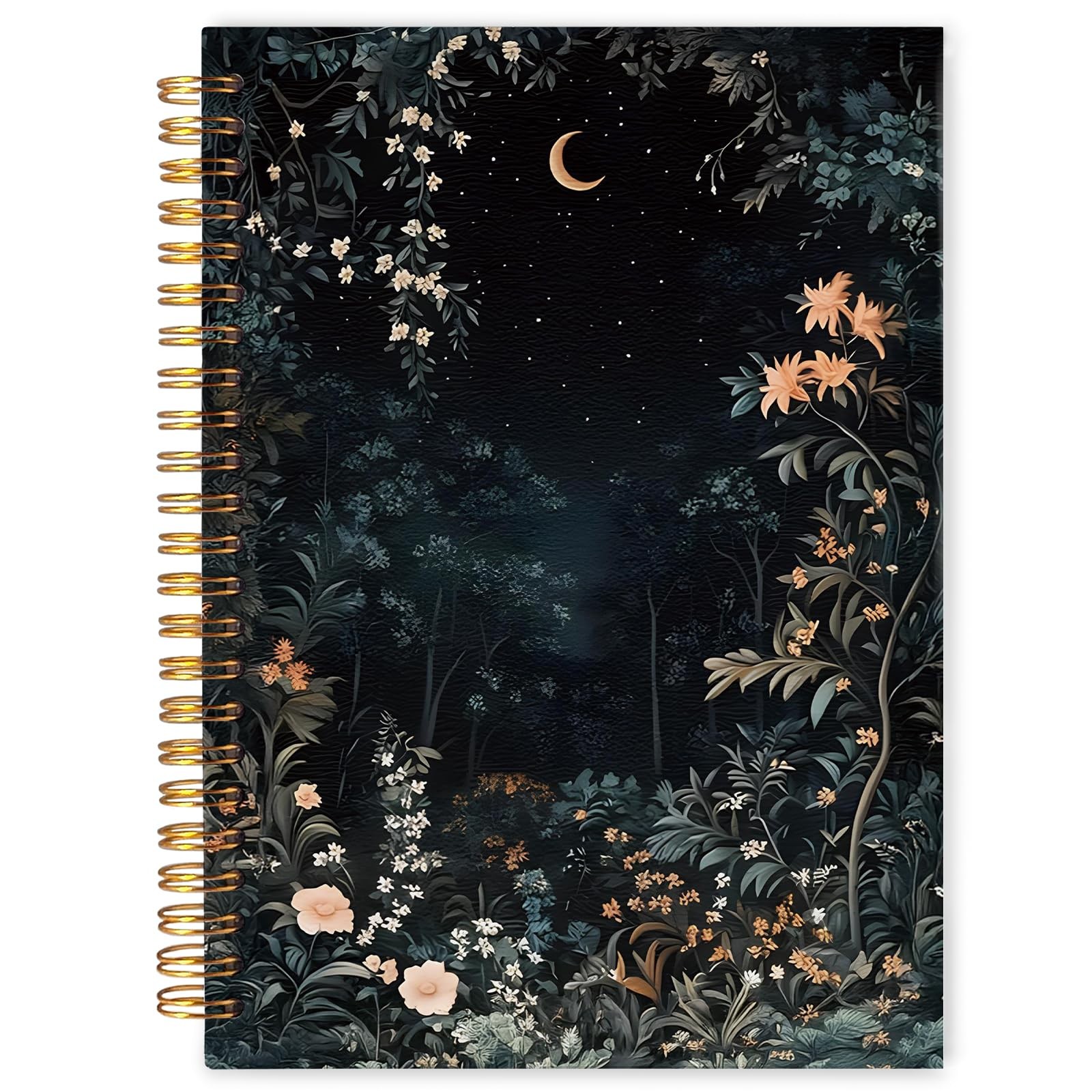 WARDOS Dark Cottagecore Moon Night Forest Notebook Journal 5.5×8.3, Forest-B
