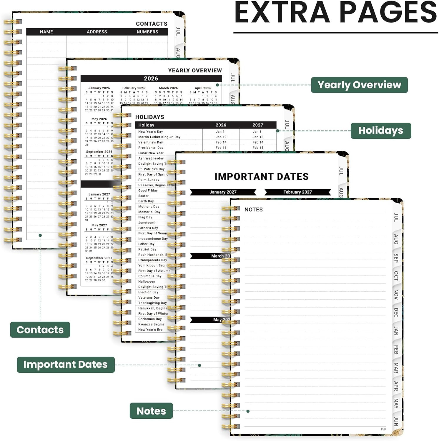 Planner 2026-2027, Hardcover Monthly and Weekly Academic Planner July 2026 – Jun
