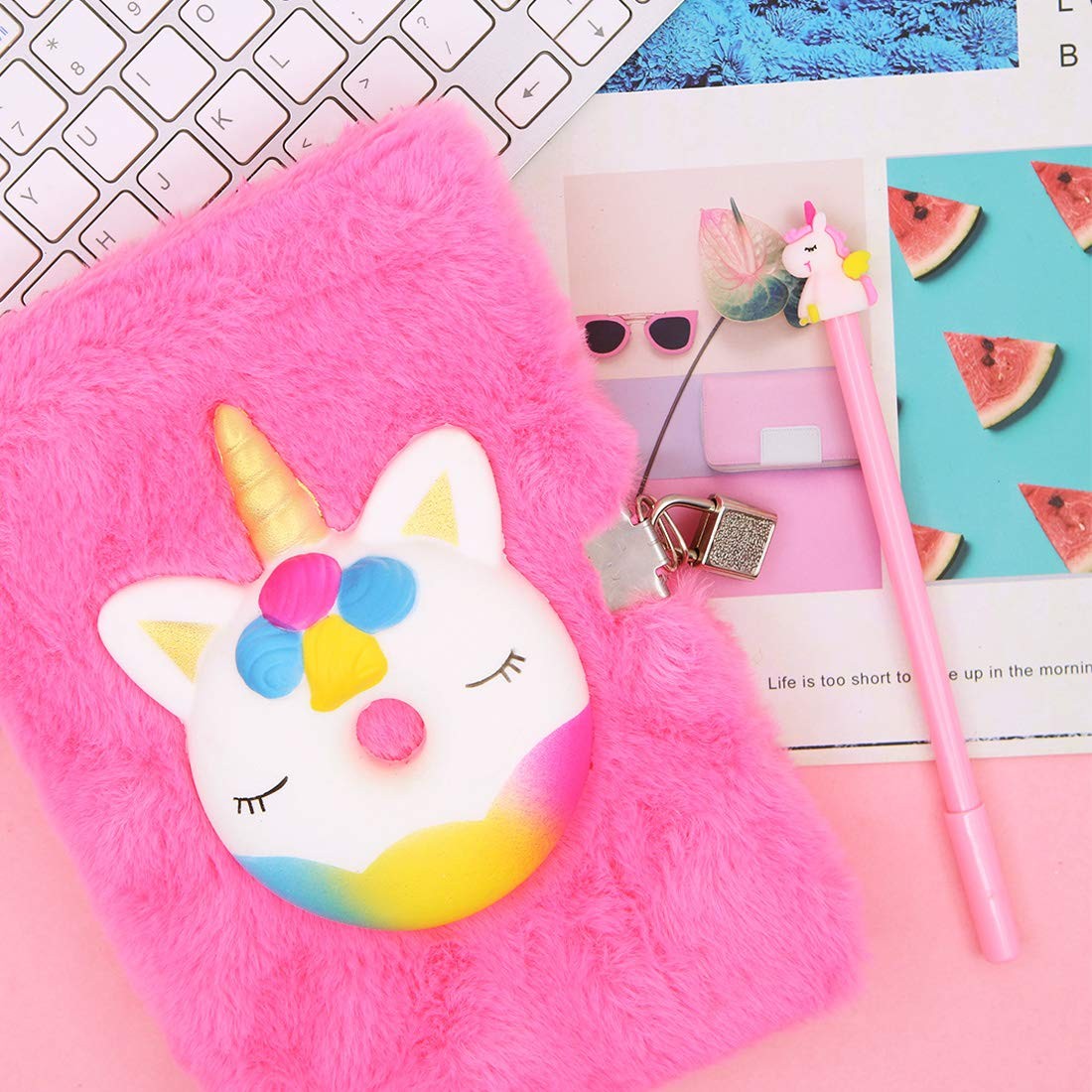 Unicorn Stationery Set,A5 Cute 22x16x3.8cm/8.8×6.3×1.5inch, Donut