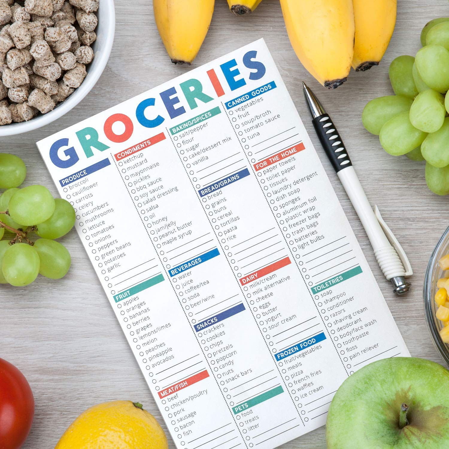 Sweetzer Orange FastCheck Grocery List Magnet Pad for Fridge. 6×9” Magnetic …