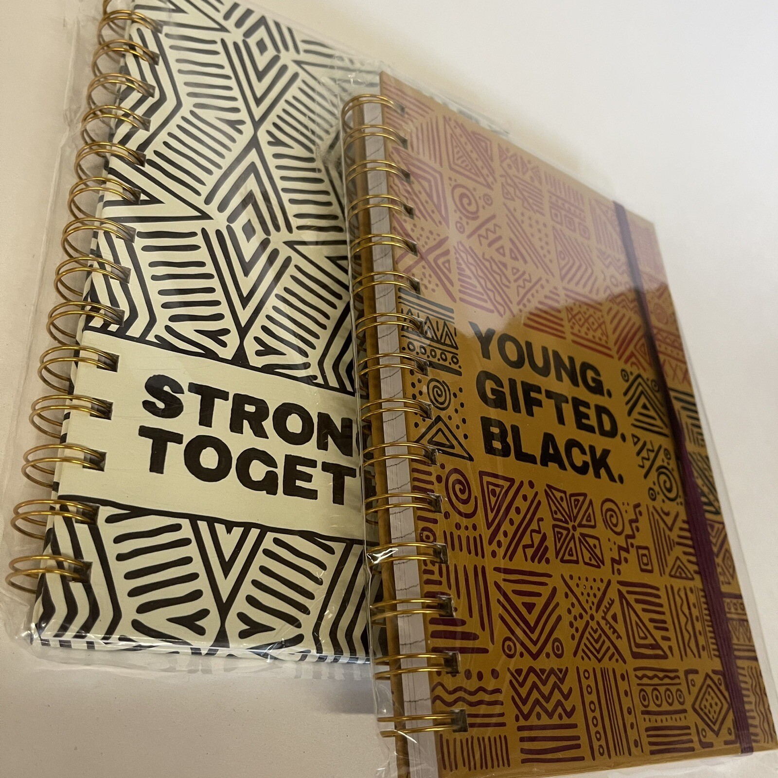 2 Black Lives Matter, 6×8” Notebooks 100 Pages, Abstract patterns White & Brown