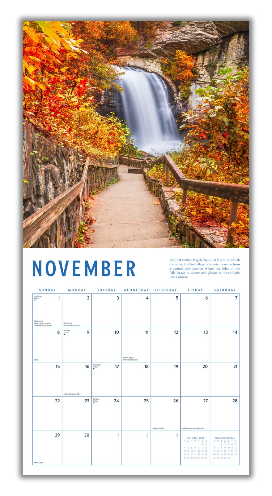 American Landscape Calendar 2026 | 12″ x 24″ 12 Months | Marble City Press