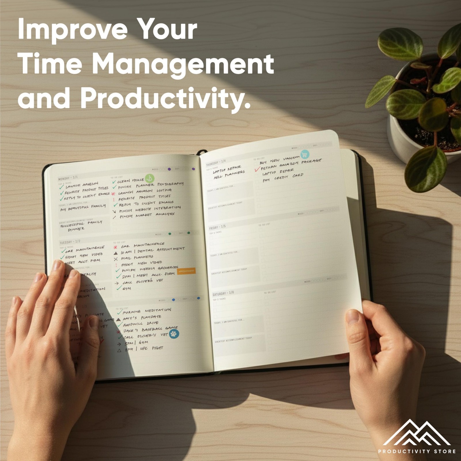 2026 Planner A5 – 5.8” x 8.3” Productivity Organizer for Goal Setting & Planning