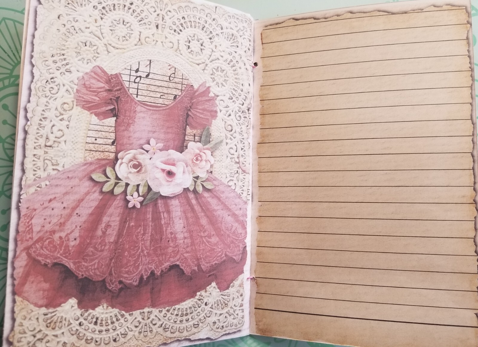 Junk Journal Blank Booklet “THE BALLERINA” HANDMADE Dance Ballet