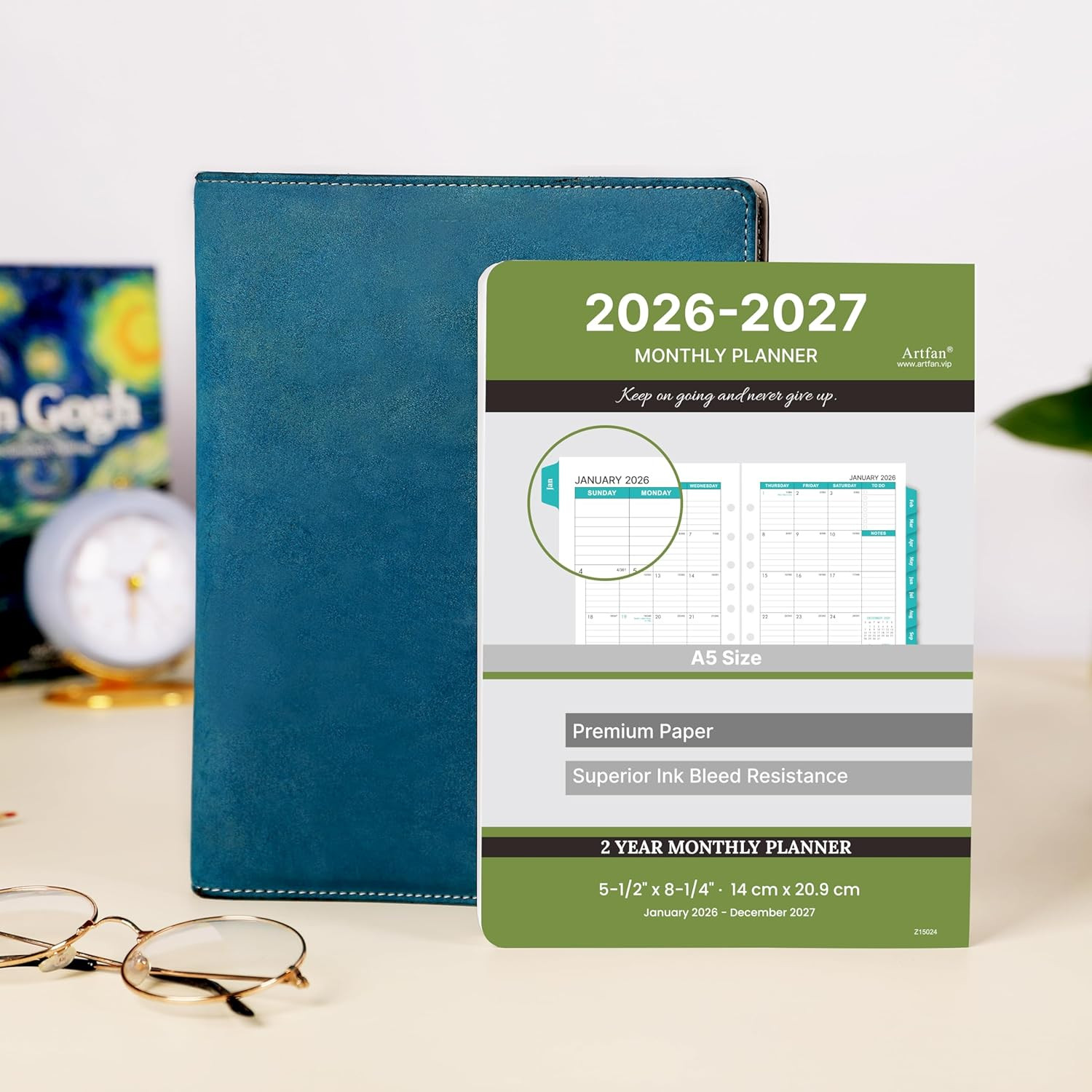 2026-2027 Monthly Planner Refill – Planner Inserts with 7-Hole Punched, 5-1/2″