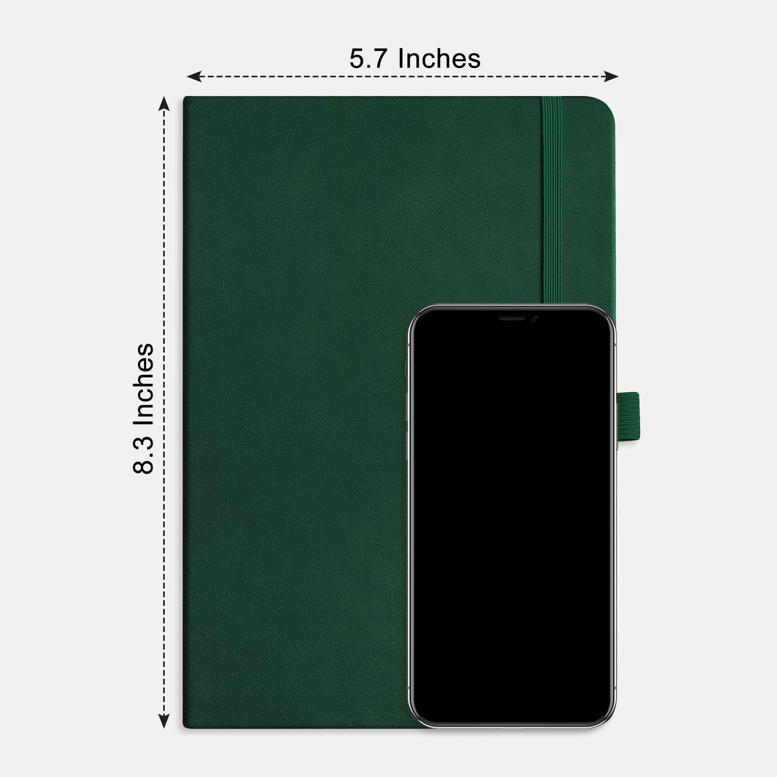 RETTACY Dotted Journal Notebook, 256 Pages, A5 Medium Size (5.7” Dark Green