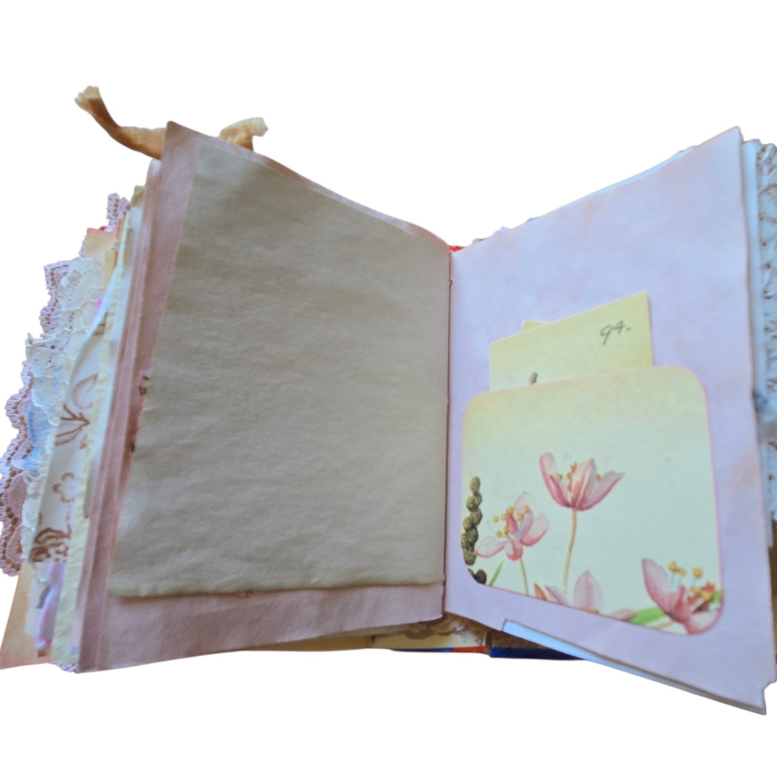 Handmade Chunky Junk Journal Use for Writing Art Photos Floral Embellishments