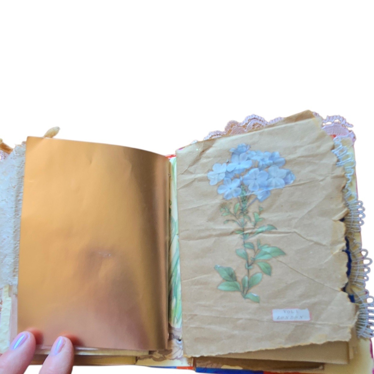 Handmade Chunky Junk Journal Use for Writing Art Photos Floral Embellishments