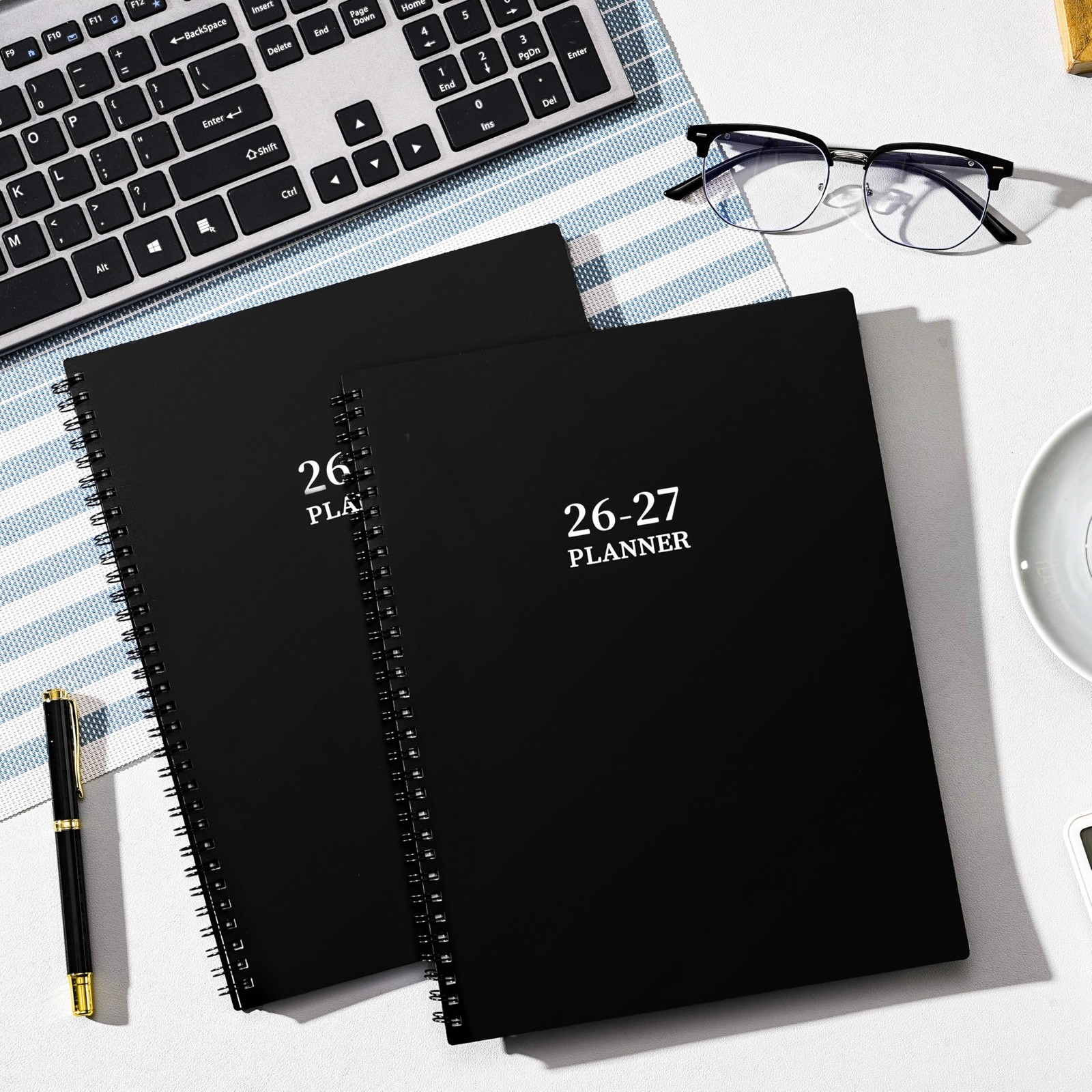 20262027 Academic Planner 9×11 Weekly Monthly Colorful Tabs Black
