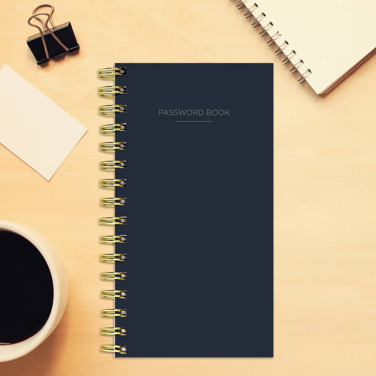 TF PUBLISHING Black Spiral Internet Password Book 138 pgs, 3.5″ x 6.5″