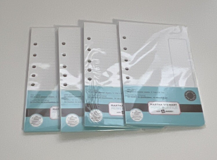 Martha Stewart Avery Filler Paper Project Planner Sheets 5.5 x 8.5 200 Sheets