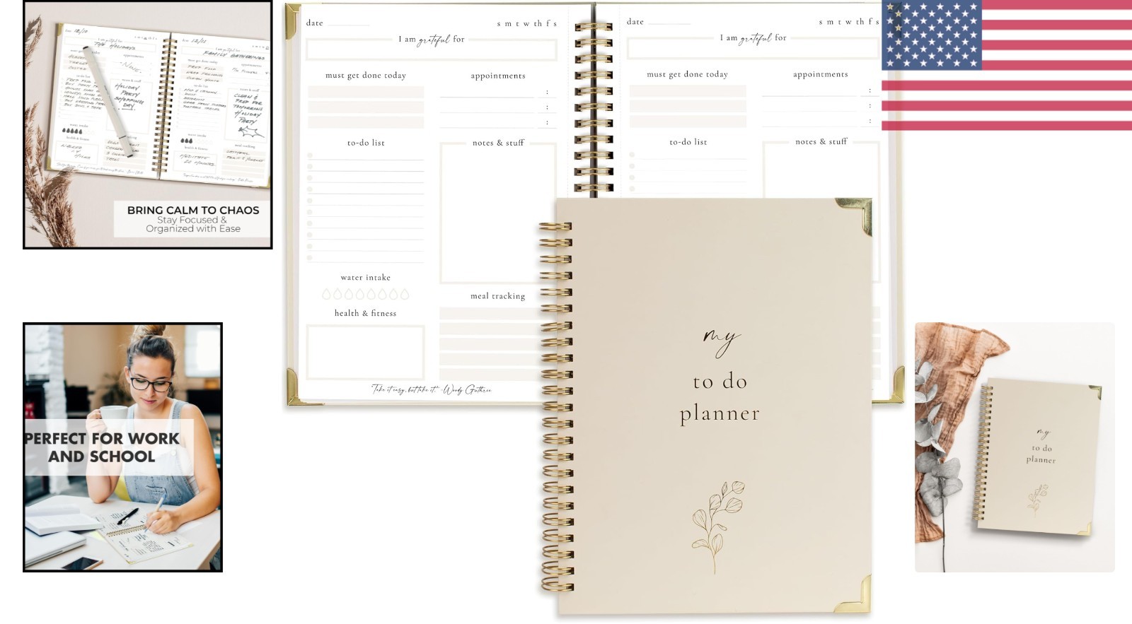 Beautiful Daily Planner with Motivational Quotes – Aesthetic 120-Page Notebook