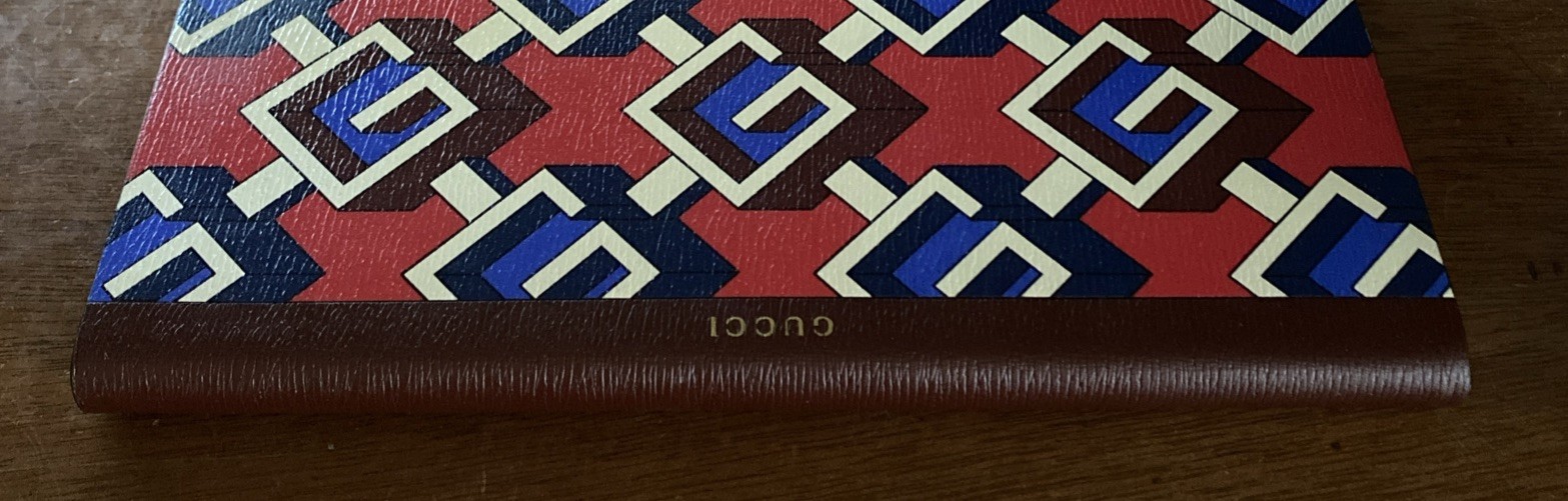 Gucci Luxury Notebook Journal Geometric Logo Printed Red Blue