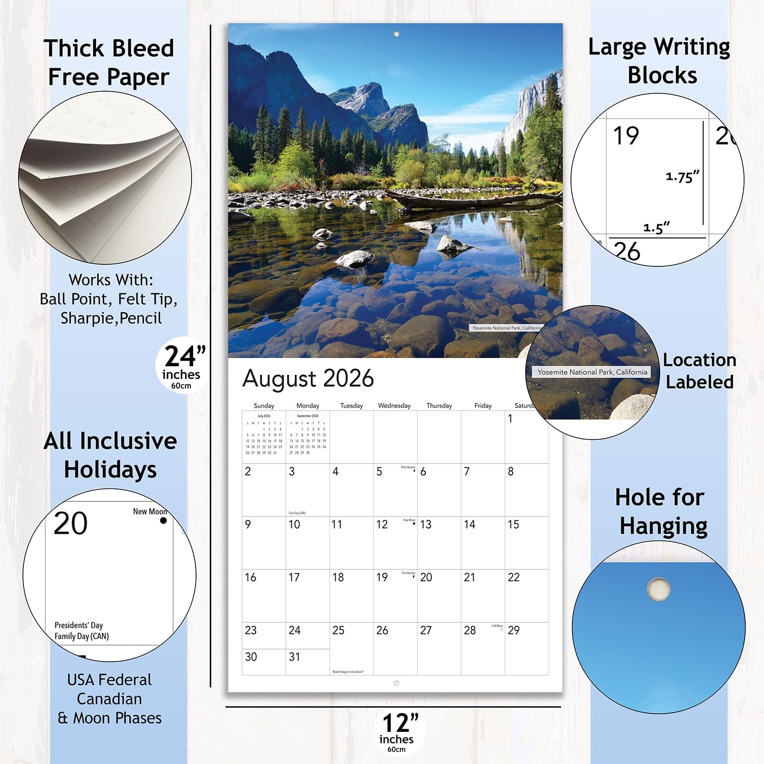 Favor Parts National Parks Calendar 2026 – Hangable Wall 2026
